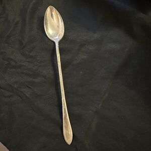 VNTG New England Silver Plate “Rosemary” 1919 Iced Tea Spoon–Elegant Floral Patt